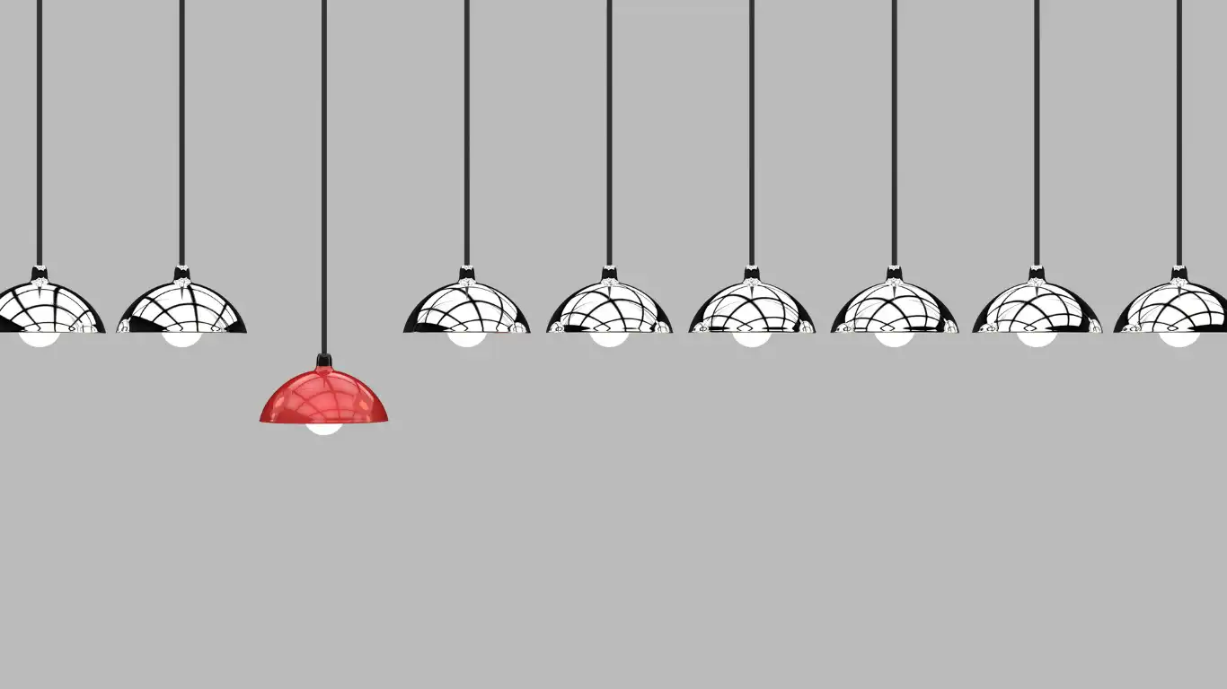 電灯が並べられている